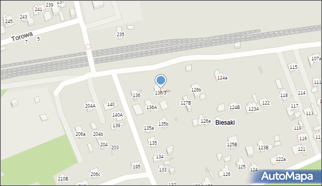 Kielce, Biesak, 136/3, mapa Kielc