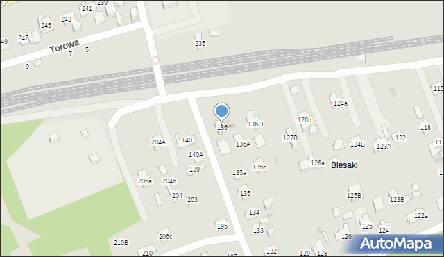 Kielce, Biesak, 136, mapa Kielc