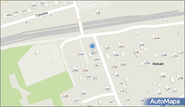 Kielce, Biesak, 140, mapa Kielc