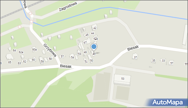 Kielce, Biesak, 40, mapa Kielc