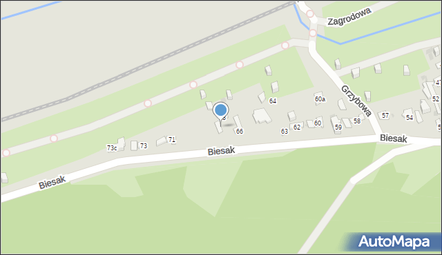 Kielce, Biesak, 69, mapa Kielc