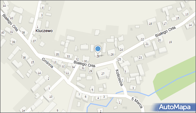 Kluczewo, Białego Orła, 28, mapa Kluczewo
