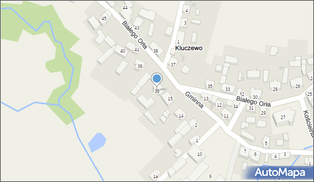 Kluczewo, Białego Orła, 36, mapa Kluczewo