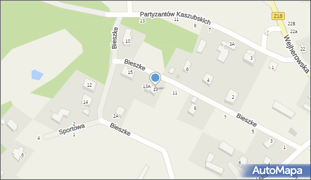 Koleczkowo, Bieszke Ferdynanda, 13, mapa Koleczkowo