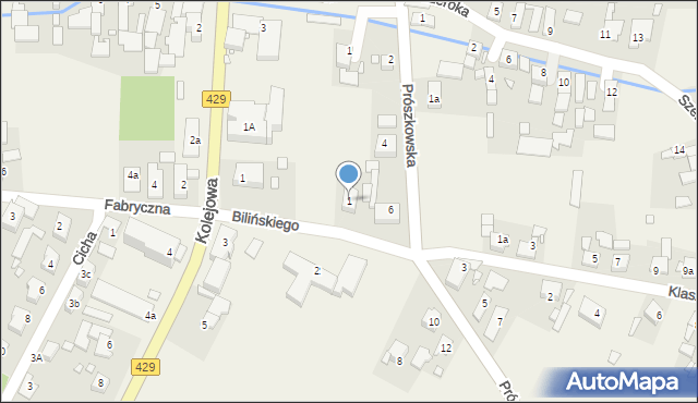 Komprachcice, Bilińskiego Bolesława, ks. prał., 1, mapa Komprachcice