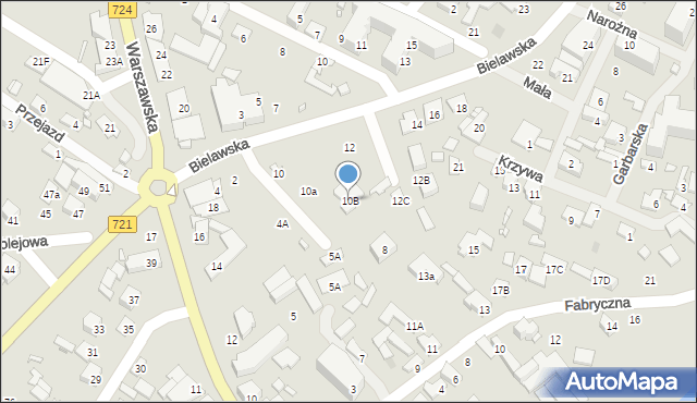 Konstancin-Jeziorna, Bielawska, 10B, mapa Konstancin-Jeziorna