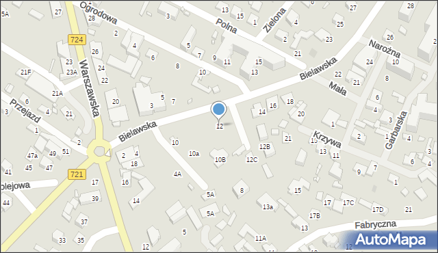 Konstancin-Jeziorna, Bielawska, 12, mapa Konstancin-Jeziorna