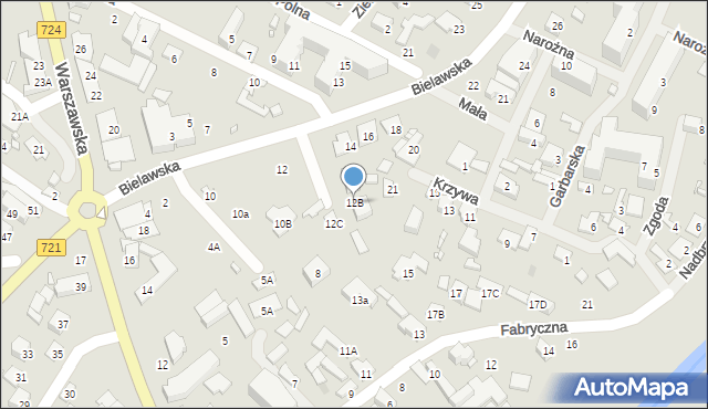 Konstancin-Jeziorna, Bielawska, 12B, mapa Konstancin-Jeziorna