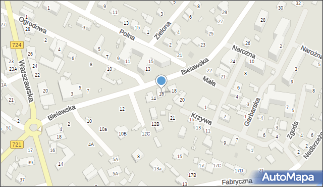 Konstancin-Jeziorna, Bielawska, 16, mapa Konstancin-Jeziorna