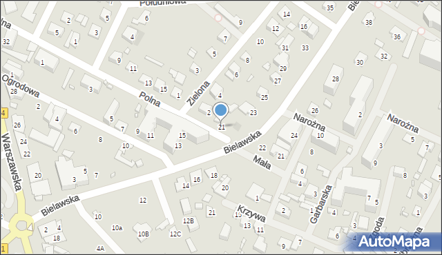 Konstancin-Jeziorna, Bielawska, 21, mapa Konstancin-Jeziorna