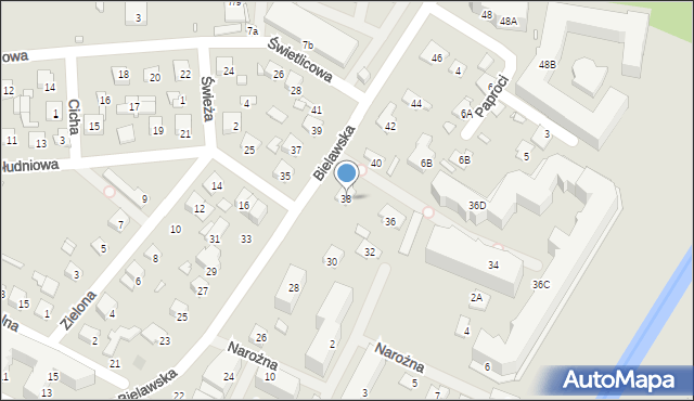Konstancin-Jeziorna, Bielawska, 38, mapa Konstancin-Jeziorna