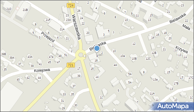 Konstancin-Jeziorna, Bielawska, 4, mapa Konstancin-Jeziorna