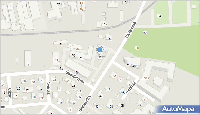 Konstancin-Jeziorna, Bielawska, 43, mapa Konstancin-Jeziorna