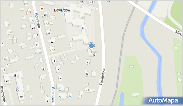 Konstancin-Jeziorna, Bielawska, 55A, mapa Konstancin-Jeziorna