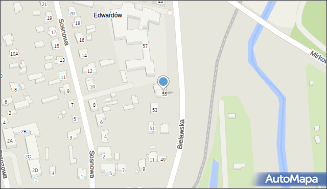 Konstancin-Jeziorna, Bielawska, 55b, mapa Konstancin-Jeziorna