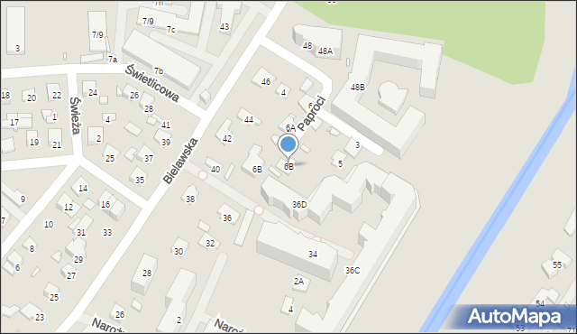 Konstancin-Jeziorna, Bielawska, 6B, mapa Konstancin-Jeziorna