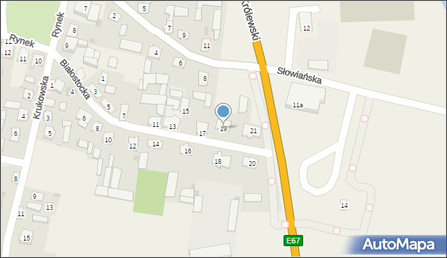 Korycin, Białostocka, 19, mapa Korycin