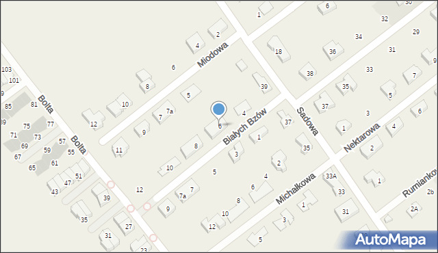 Kowale, Białych Bzów, 6, mapa Kowale