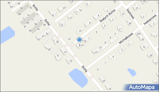 Kowale, Białych Bzów, 9, mapa Kowale