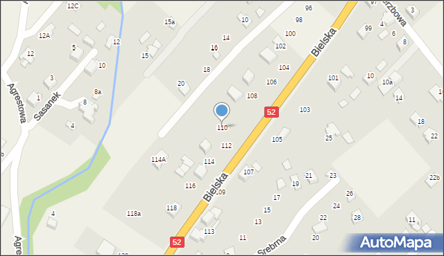 Kozy, Bielska, 110, mapa Kozy