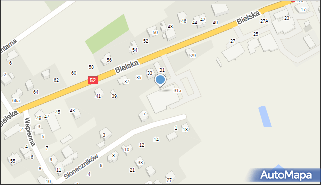 Kozy, Bielska, 31a, mapa Kozy