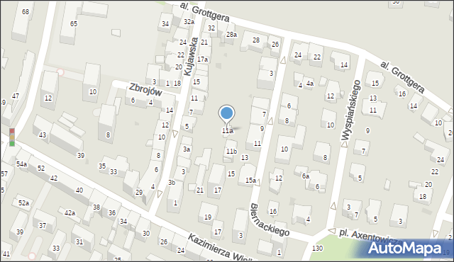 Kraków, Biernackiego Edmunda, 11a, mapa Krakowa