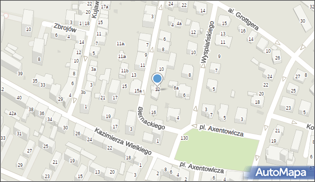 Kraków, Biernackiego Edmunda, 12, mapa Krakowa