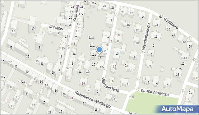 Kraków, Biernackiego Edmunda, 13, mapa Krakowa