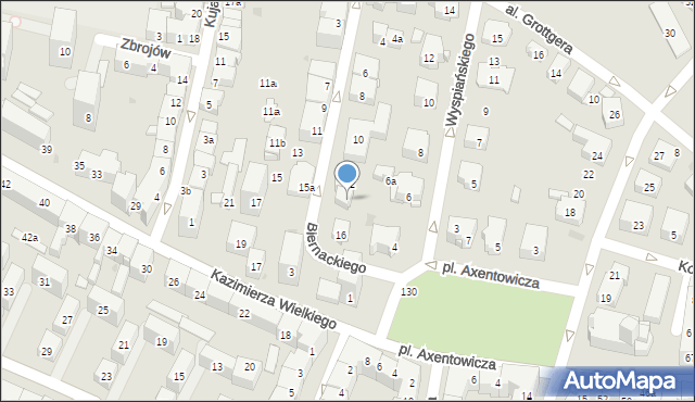 Kraków, Biernackiego Edmunda, 14, mapa Krakowa