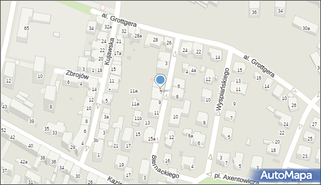 Kraków, Biernackiego Edmunda, 7, mapa Krakowa