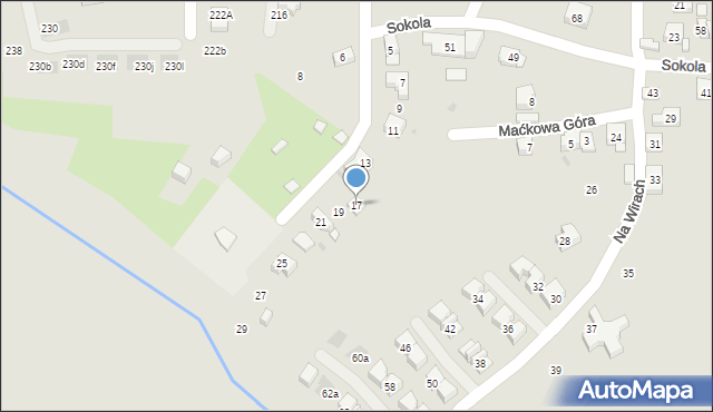 Kraków, Bielańskiego Adama, inż., 17, mapa Krakowa