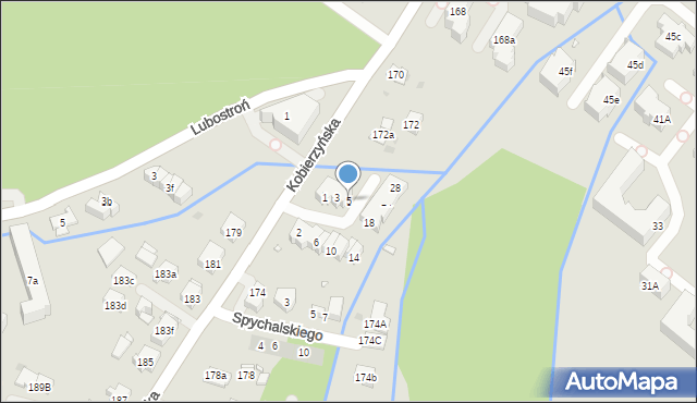 Kraków, Bieniarzówny Janiny, prof., 5, mapa Krakowa