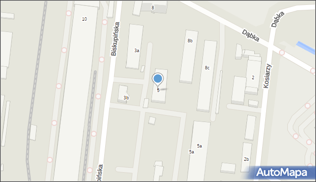 Kraków, Biskupińska, 5, mapa Krakowa