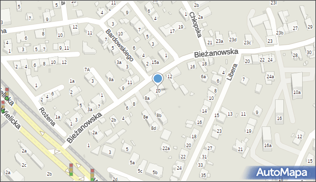 Kraków, Bieżanowska, 10, mapa Krakowa