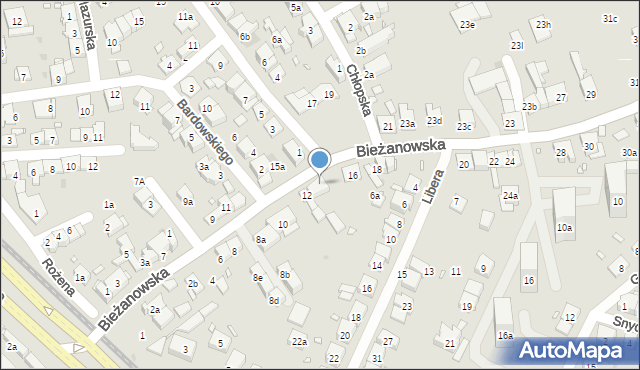 Kraków, Bieżanowska, 14, mapa Krakowa