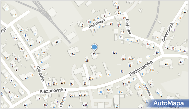 Kraków, Bieżanowska, 23h, mapa Krakowa