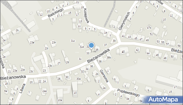 Kraków, Bieżanowska, 33b, mapa Krakowa