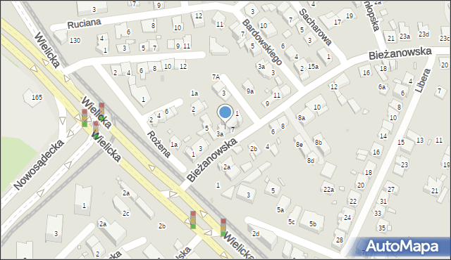 Kraków, Bieżanowska, 5a, mapa Krakowa