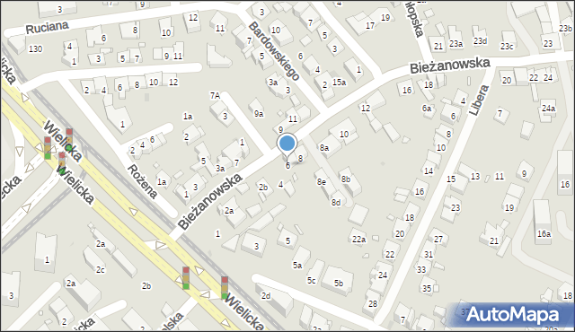 Kraków, Bieżanowska, 6, mapa Krakowa