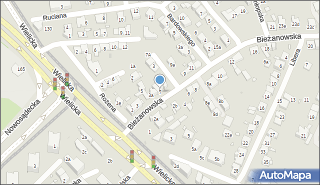 Kraków, Bieżanowska, 7, mapa Krakowa