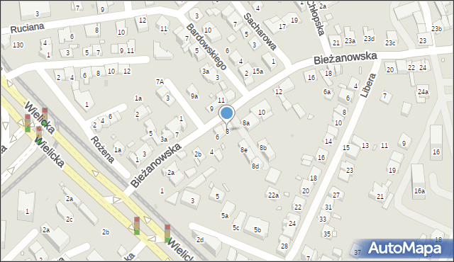 Kraków, Bieżanowska, 8, mapa Krakowa