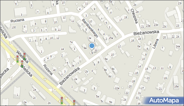 Kraków, Bieżanowska, 9, mapa Krakowa