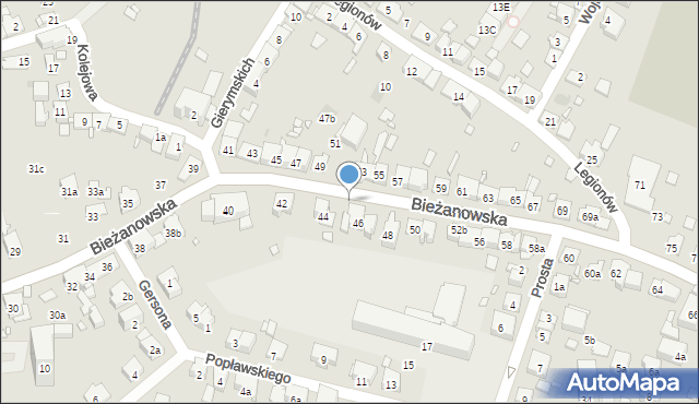 Kraków, Bieżanowska, 46a, mapa Krakowa