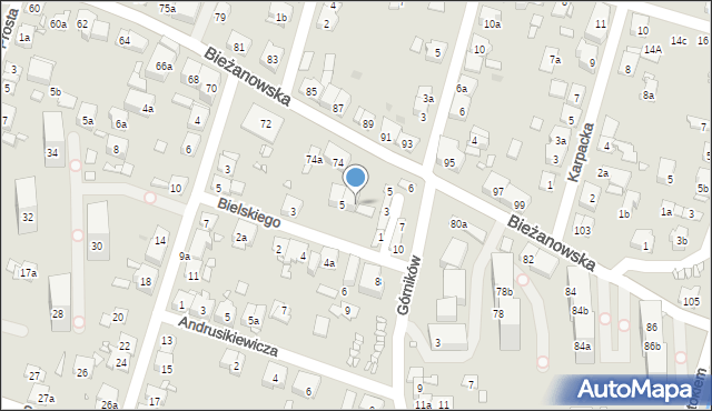 Kraków, Bieżanowska, 76, mapa Krakowa