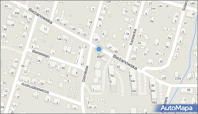 Kraków, Bieżanowska, 80a, mapa Krakowa