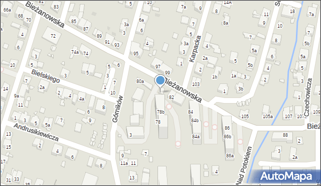 Kraków, Bieżanowska, 82b, mapa Krakowa