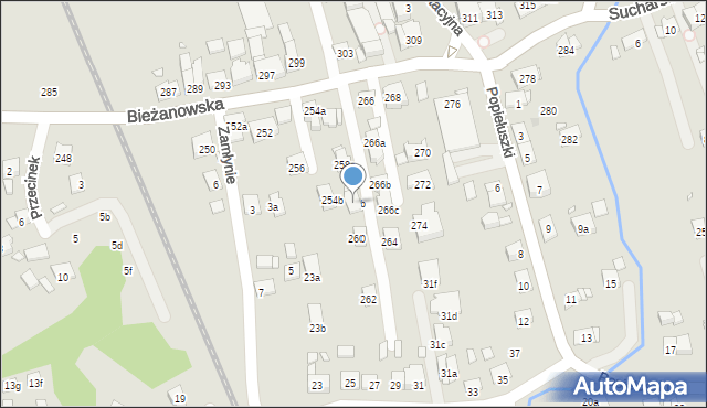Kraków, Bieżanowska, 258b, mapa Krakowa