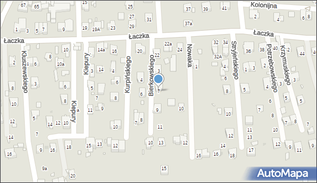 Kraków, Bierkowskiego Ludwika, 7, mapa Krakowa