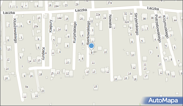 Kraków, Bierkowskiego Ludwika, 9, mapa Krakowa