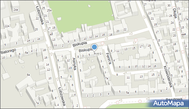 Kraków, Biskupia, 7, mapa Krakowa